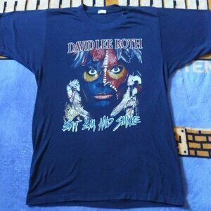 Vintage Rare 80s David Lee Roth Eat 'Em And Smile Yankee Rose Van Halen T-shirt